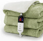 Heated Blanket Electric Throw Waffle, 50x60 Inches Sherpa Fleece Fast Heating by blunique