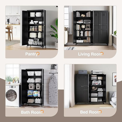 Yizosh Metal Pantry Cabinet, Tall Kitchen Pantry Storage Cabinet - Image 5