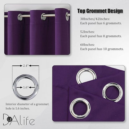 DUALIFE Royal Purple Blackout Curtain Panels - Image 3