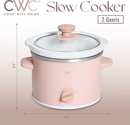 COOK WITH COLOR 2QT Mini Electric Round Slow Cooker - Image 2