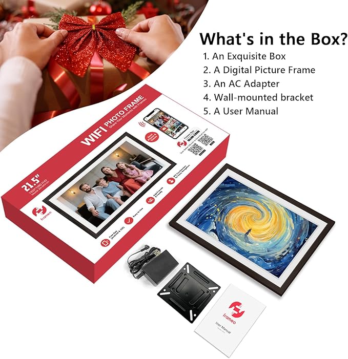 FRAMEO 21.5 inch Large Digital Photo Frame Touch Screen 32GB WiFi Smart Picture - Image 9