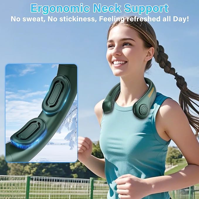 UZOPI Portable Neck Fan, Hands-Free, 5 Speeds, Gifts - Image 2