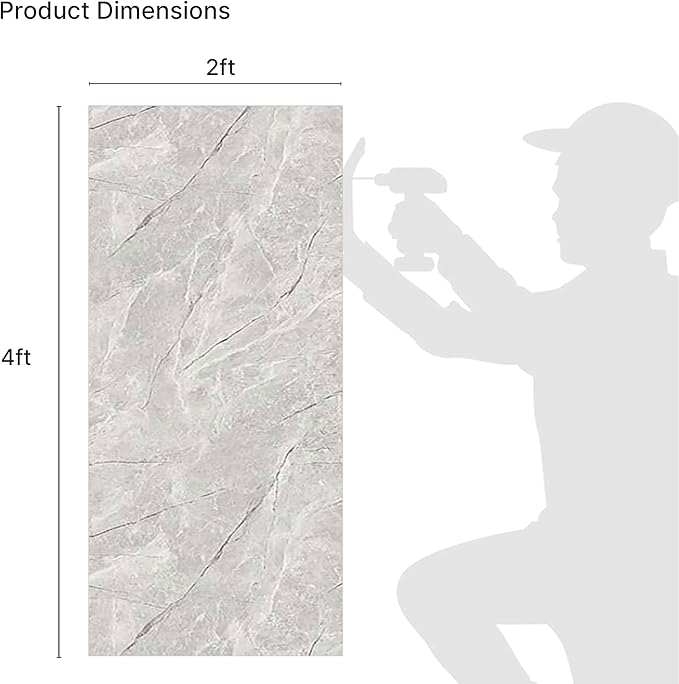 Dundee Deco Faux Marble Wall Panels - 2 ft X 4 ft - Glossy - Image 3