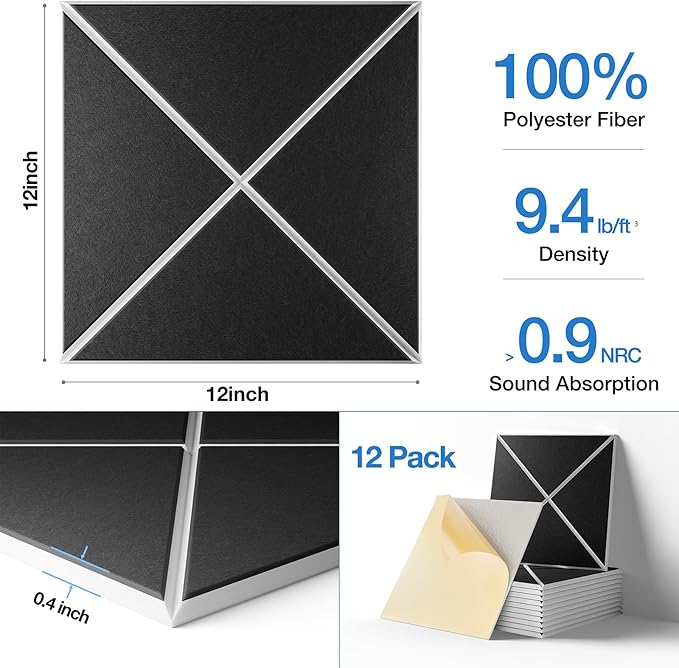 Sonicism 12 Pack X-Lined Acoustic Panels - Image 5