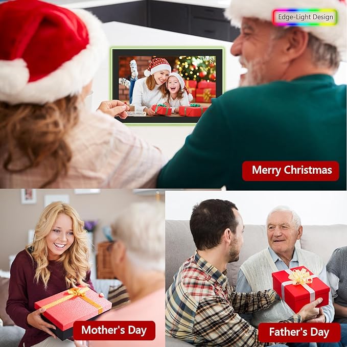 FRAMEO WiFi Digital Picture Frame, Edge-Light Design10.1 inch Photo Frame 32GB - Image 6