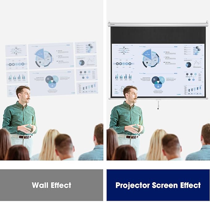 Instahibit 72" 16:9 Manual Pull Down Projector Screen 4K Self-Locking Home - Image 8