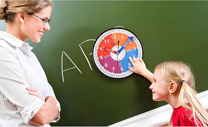 OSTAR Telling Time Teaching Wall Clock, Analog Silent Learning Clock - Image 3