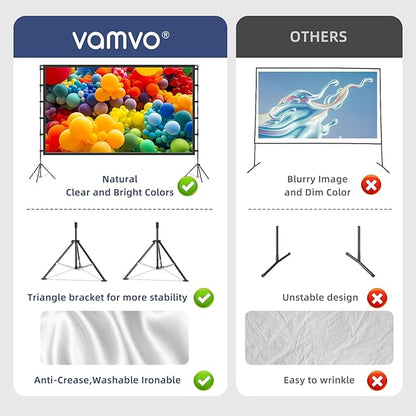 Projector Screen Outdoor, Vamvo Projector Screen - Image 4