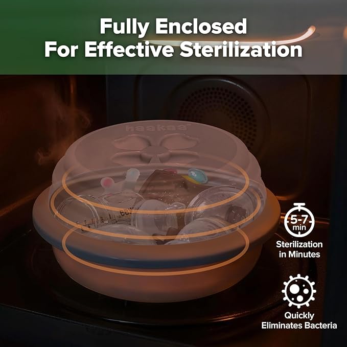 Haakaa Multipurpose Silicone Microwave Bottle Sterilizer & Steamer – Reusable - Image 3