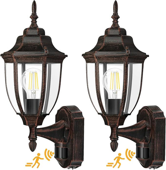 Lamomo Outdoor Wall Sconce, 2 Pack Dusk to Dawn Motion Sensor Light Fixtures by Lamomo