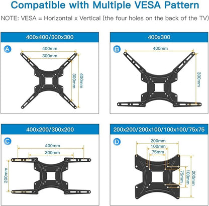 Full Motion TV Wall Mount Bracket Articulating Arms Swivels Tilts Extension - Image 2