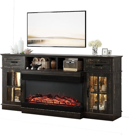 Bonnlo Fireplace TV Stand for Up to 80'' TVs, Electric Fireplace Heater - Image 8