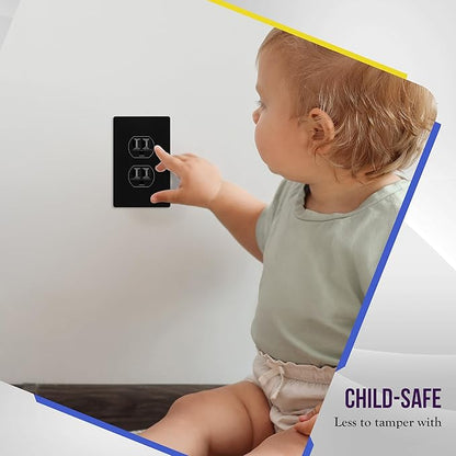 ENERLITES Screwless Duplex Wall Plate, Child Safe Receptacle Outlet Cover - Image 6