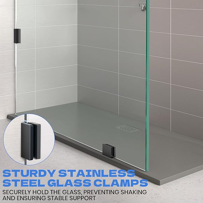 30.5" W x 78.75" H Shower Screen, Fixed Frameless Shower Glass Panel - Image 3
