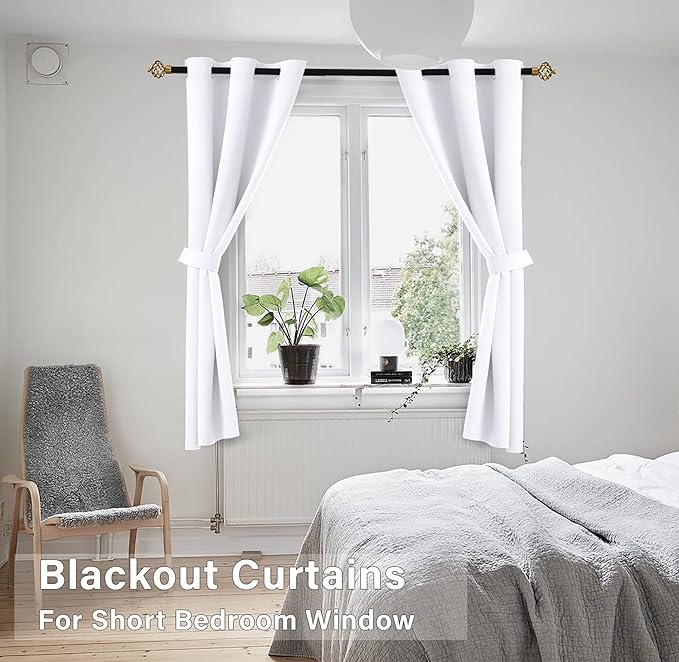 KOUFALL White Room Darkening Curtains 48 Inch Long - Image 4