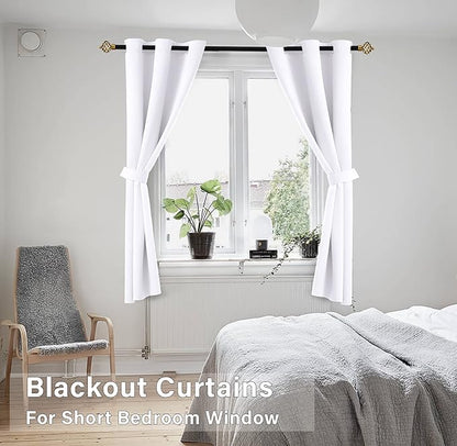KOUFALL White Room Darkening Curtains 48 Inch Long - Image 4