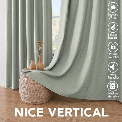 H.VERSAILTEX Linen Blackout Curtains 54 Inches Long 100% Absolutely Blackout - Image 7