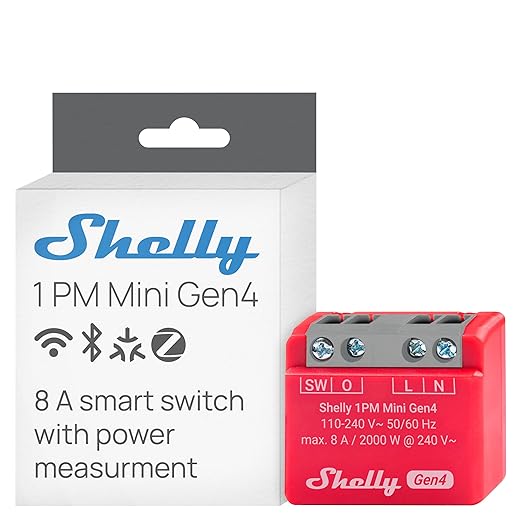 Shelly 1PM Mini Gen4 | Wi-Fi, Matter Smart Relay Switch by Shelly