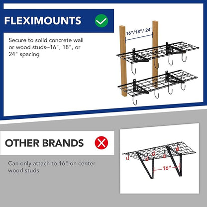 FLEXIMOUNTS Garage Wall Shelving, Includes 8 Bike Hooks, Wall Shelf Garage - Image 3