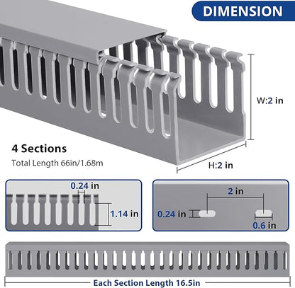 ZhiYo 66in Professional Server Rack Cable Management Raceway, H2in x W2in Cable - Image 2