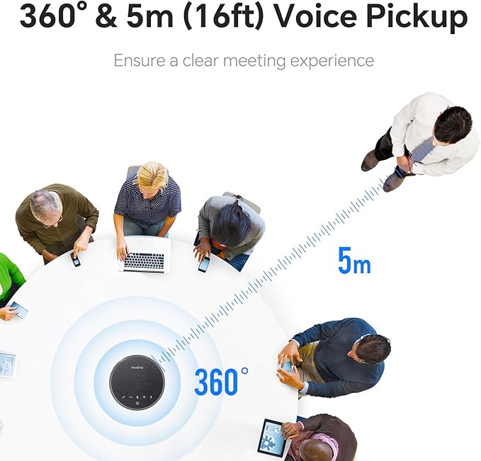 N newline Conference Speaker and Microphone, 2 Mics 360° Voice Pickup, AI Noise - Image 3
