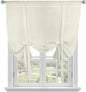 Beige Stripes Seamless Tie Up Curtains for Windows, Modern Minimalist Art Rod Pocket Window Shade Adjustable Balloon Curtain Valance for Bedroom Kitchen Bathroom Blinds 34x45in