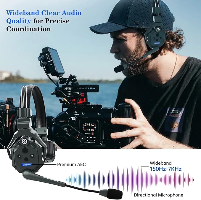Hollyland Solidcom C1 3-Person 1100ft Full-Duplex Wireless Headset Intercom - Image 3