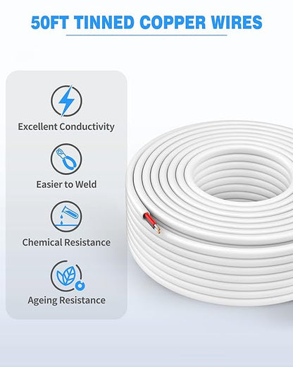 NAOVEO 18 Gauge Wire 2 Conductor Electrical Wire, 18 AWG Stranded PVC Tinned - Image 6