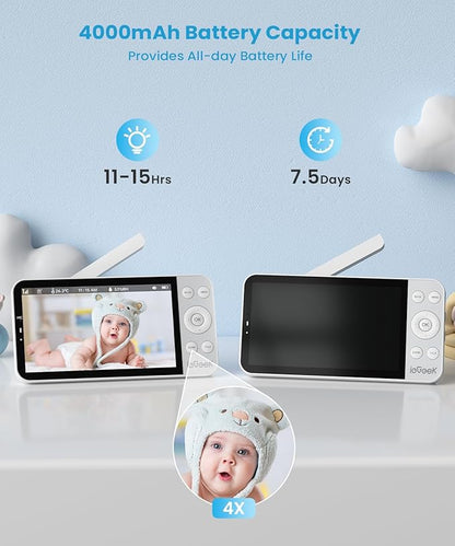 ieGeek 5.5’’ Split-Screen Baby Monitor, 2.5K UHD Baby Monitor - Image 7