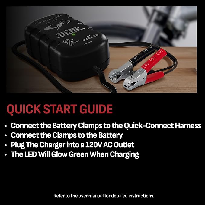 Schumacher Electric 0.8A Car Battery Charger and Maintainer, 2-in-1 Solution - Image 3