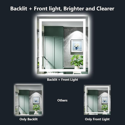 YEELAIT 24x30 Inch LED Bathroom Mirror - Image 3