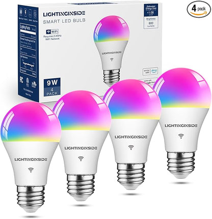 Lightinginside Smart Light Bulbs 60W Equivalent, WiFi Smart Bulb Compatible by Lightinginside