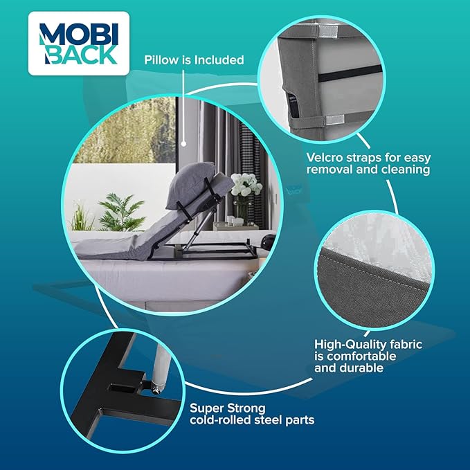 Electric Lifting Backrest for Bed by Mobi-Back, Medical Back Pillow - Image 4