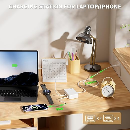 USB C Charger Block, 200W Type C Charger Fast Charging, 8 Port USB C & A - Image 4