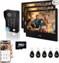 Wired Video Apartment Intercom System, Door Phone Kit, 10 Inch Touch Monitor by ANJIELOSMART