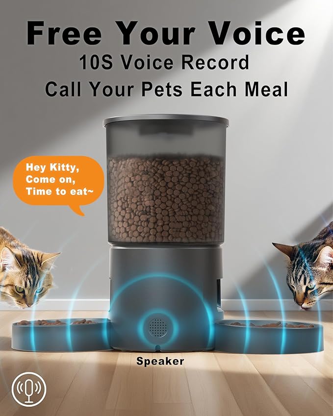 Automatic Cat Feeder for 2 Cats, Dry Food Dispenser - Image 6
