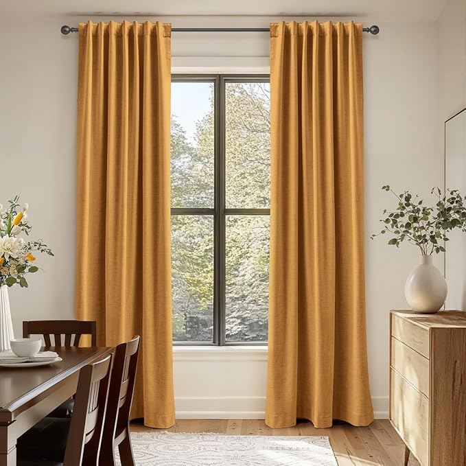 100% Blackout Shield Linen Blackout Curtains - Image 6