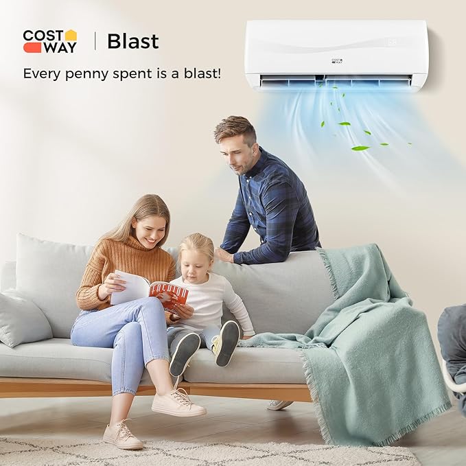 COSTWAY 9000BTU Mini Split Air Conditioner& Heater, 19 SEER2 115V Wall-Mounted - Image 2