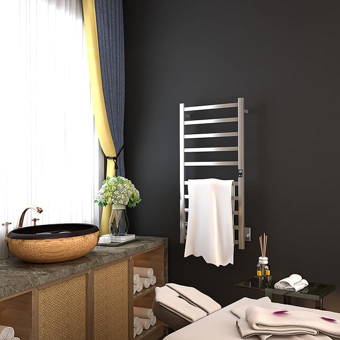 Smart Wireless Electric Towel Warmer | Blade Thin 10 Bar Design | Hardwired & - Image 5
