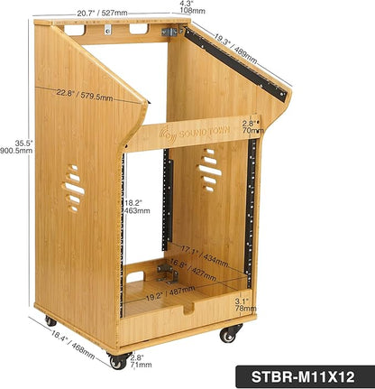 Sound Town DIY Solid Carbonized Bamboo Studio Rack - Image 6