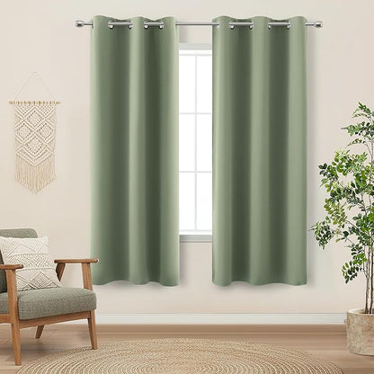 KOUFALL Sage Green Boho Blackout Curtains 72 Inch Length by KOUFALL