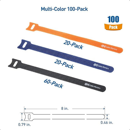 Cable Matters 100-Pack 8-inch Hook-and-Loop Reusable Wire Ties/Cable Ties - Image 3