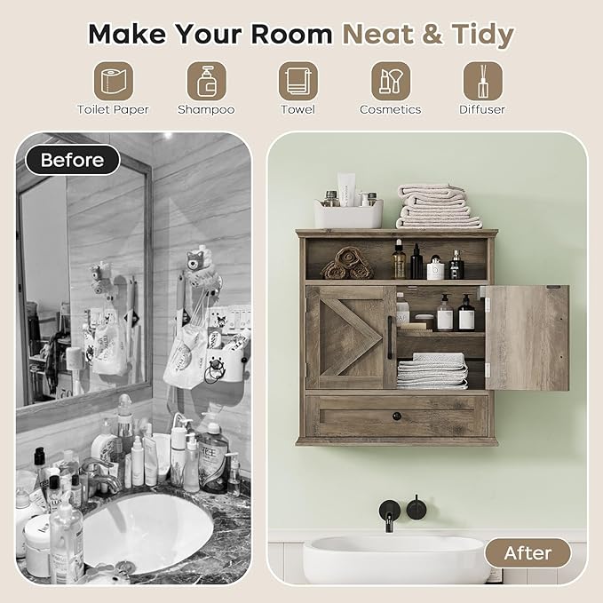 Bathroom Wall Cabinet, Wall Mounted Medicine Cabinet - Image 5