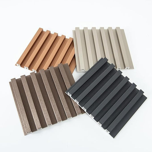 Art3dwallpanels Slat Wall Paneling, 4 Pack Glossy Metal Finish WPC Soundproof by Art3dwallpanels