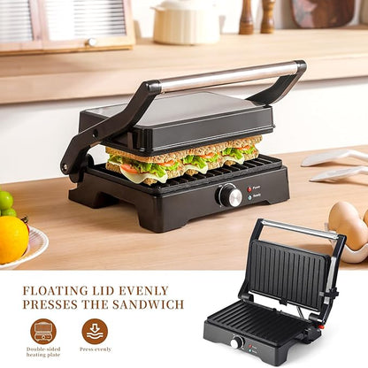 Panini Press Grill Sandwich Maker, Large Electric 3 in 1 Panini Sandwich Maker - Image 6