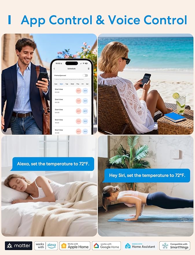 meross Smart Thermostat for Home, WiFi Thermostat Works - Image 5