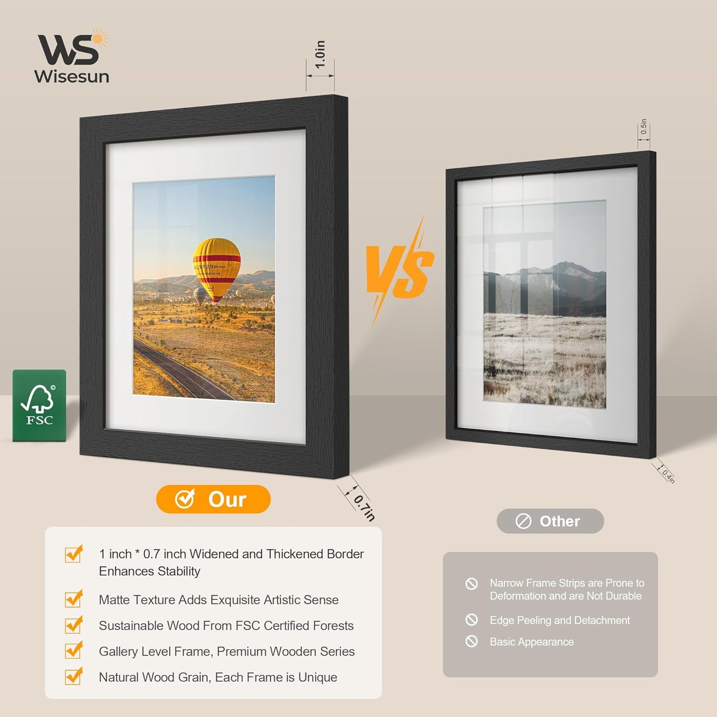 5x7 Picture Frame Black - 3 Pack, Solid Wood Frame, with HD Tempered Glass, Displays 4x6 or 5 x 7 Photo, for Tabletop & Wall in Living Room, Bedroom, Office, Gallery