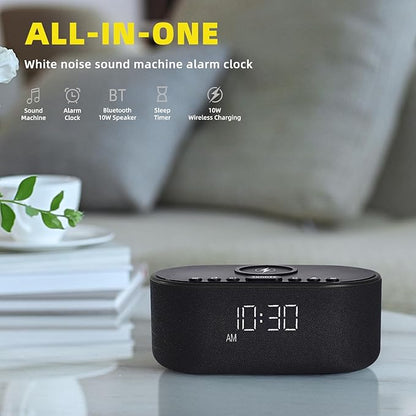 Sound Machine Alarm Clock for Bedrooms: Bluetooth 10W Stereo Sound Speaker - Image 2