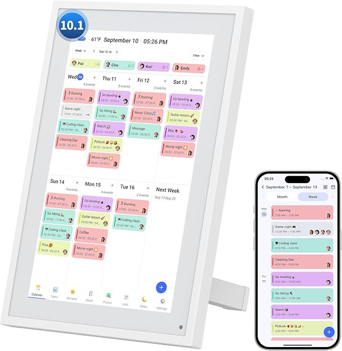 Calendar Digital 10.1 Inch, Digital Frame Combined Smart Touch Screen by Herncptar