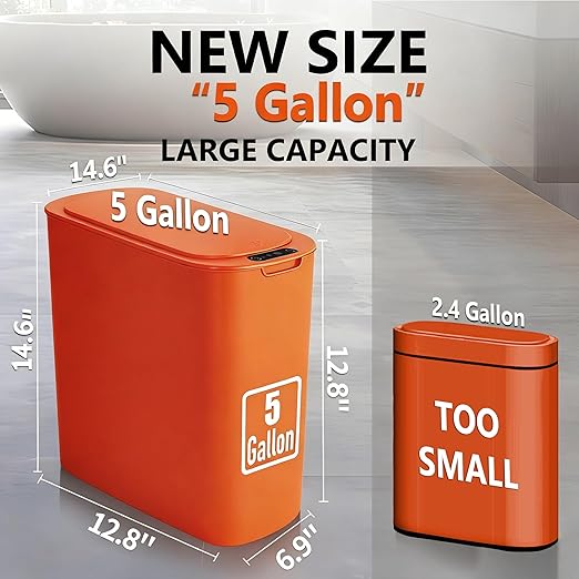 TIPGO 5 Gallon Motion Senor Bathroom Trash Can - Image 3